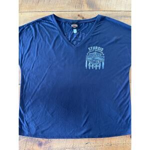 Womens Harley Davidson Black Sturgis Black Hills Rally Short Sleeve Shirt‎ Large